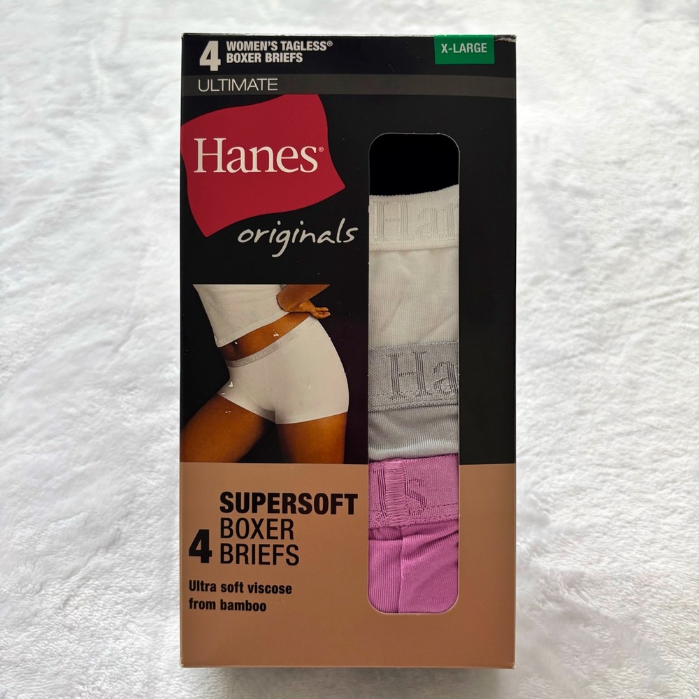HANES Originals Ultimate 4-pack Super Soft Tagless Boxer Briefs--8/XL